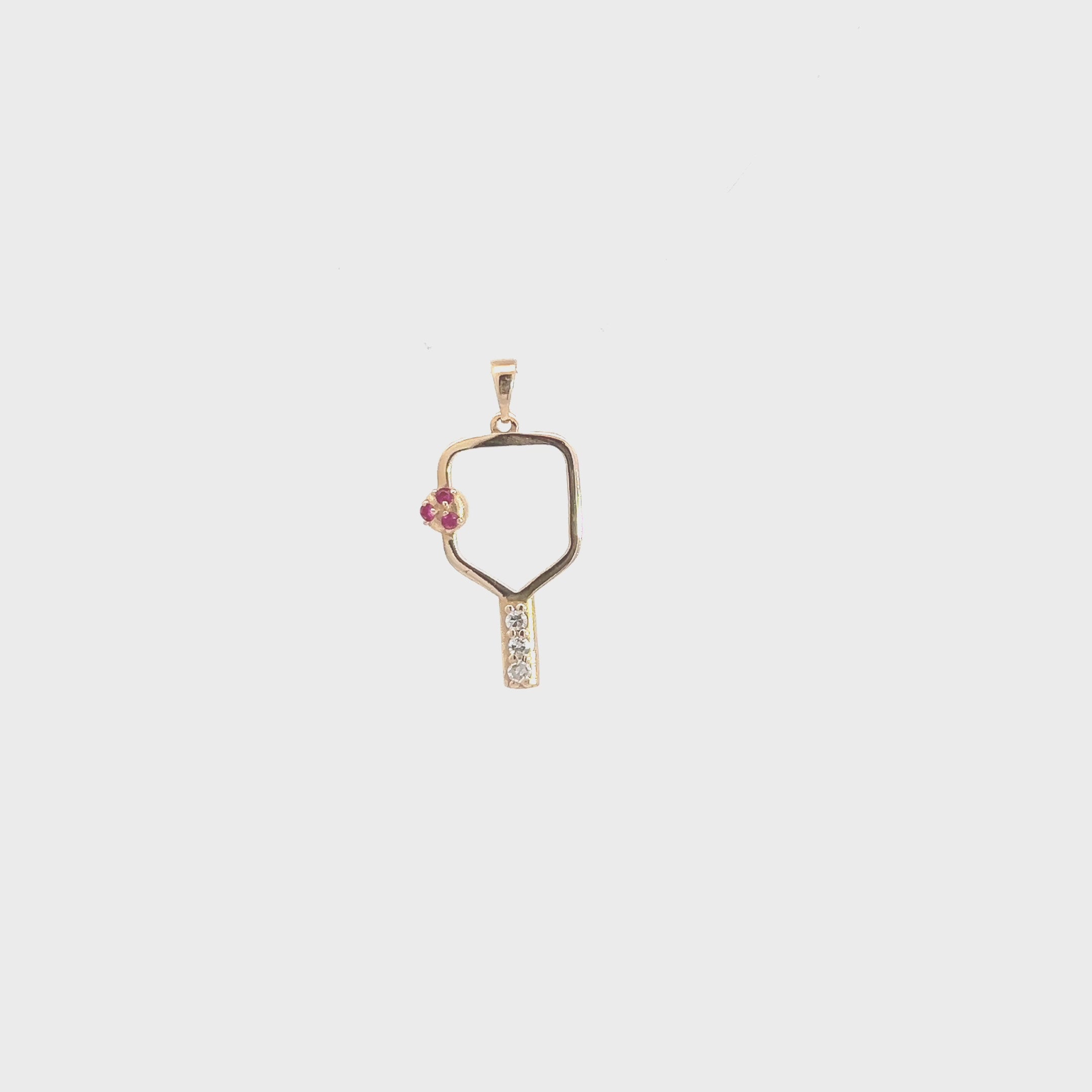 14K Yellow Gold Pickleball Pendant