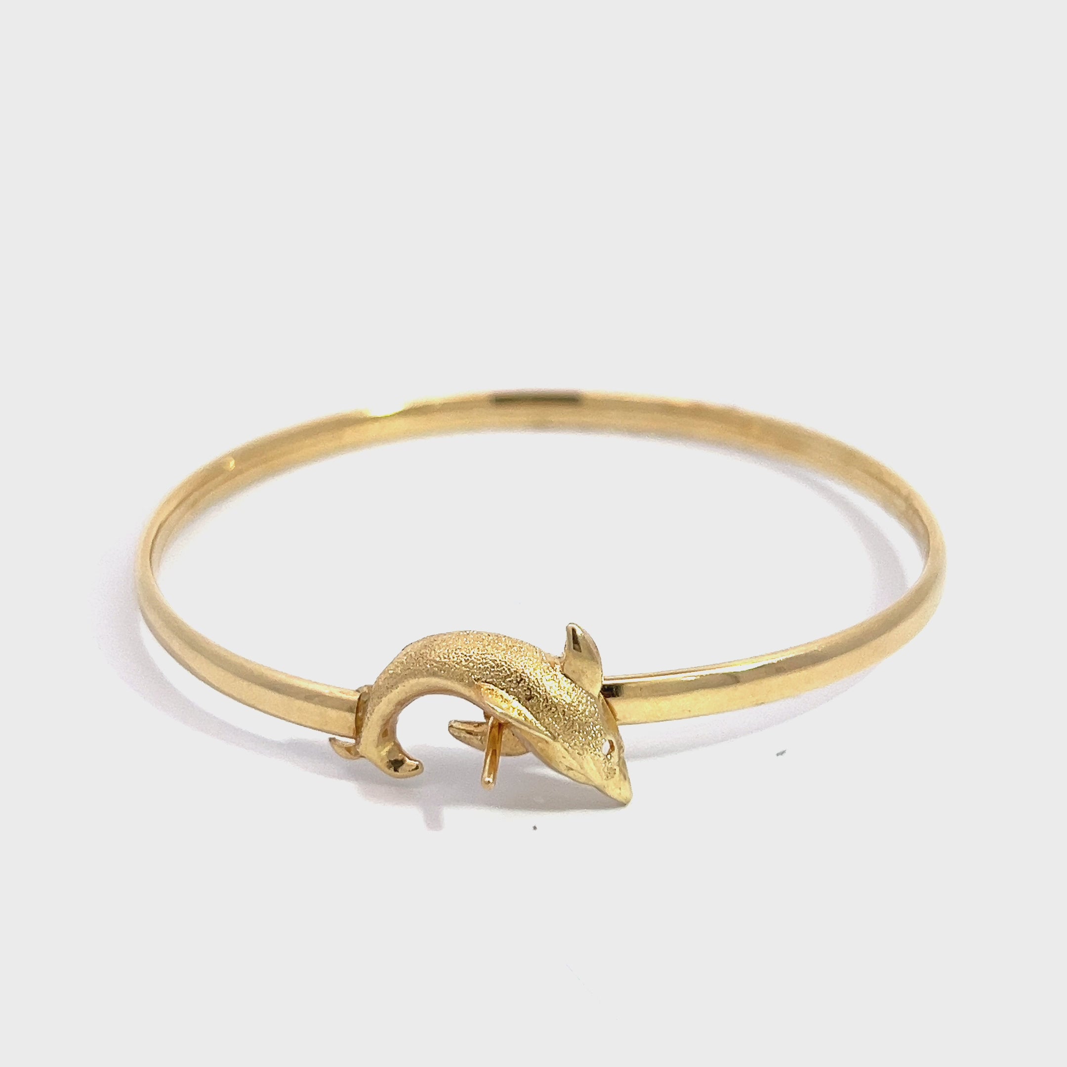 14K Yellow Gold Dolphin Cuff