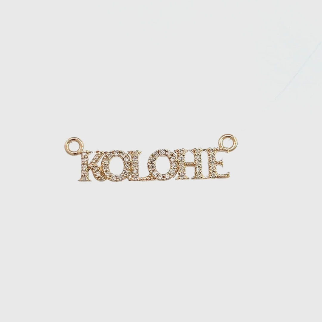 14K Solid Gold KOLOHE Diamond Pendant