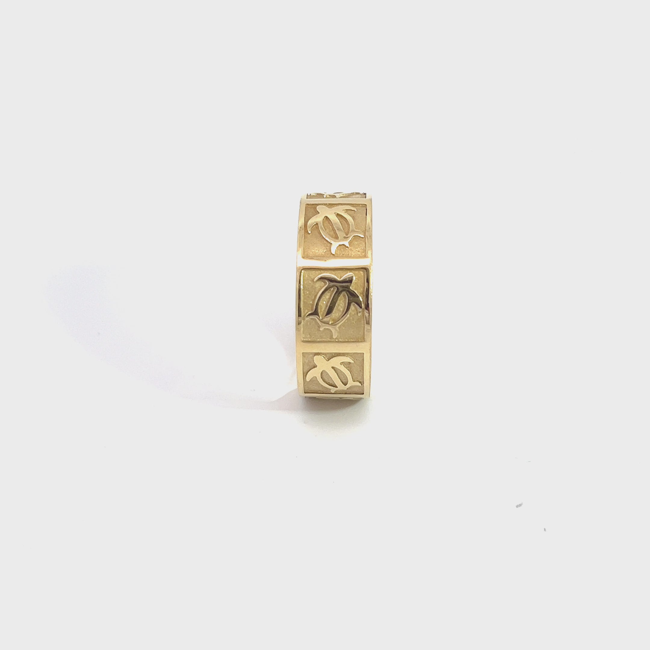 14K Solid Gold Turtle Band Ring