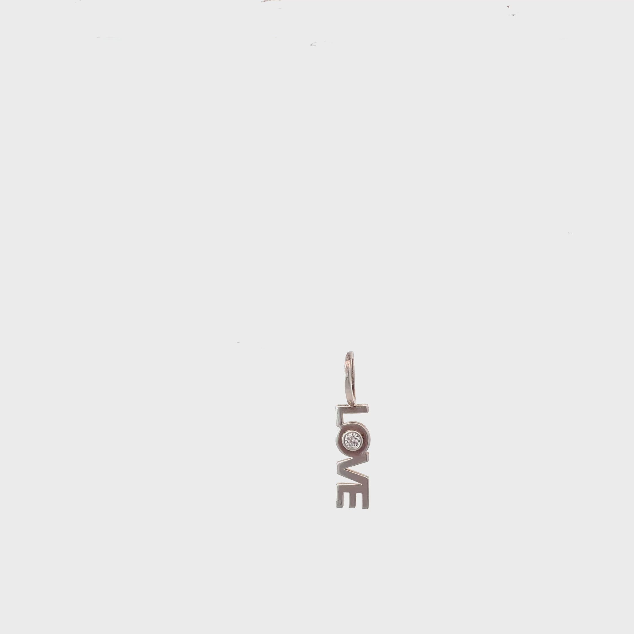 Sterling Silver Diamond "Love" Pendant
