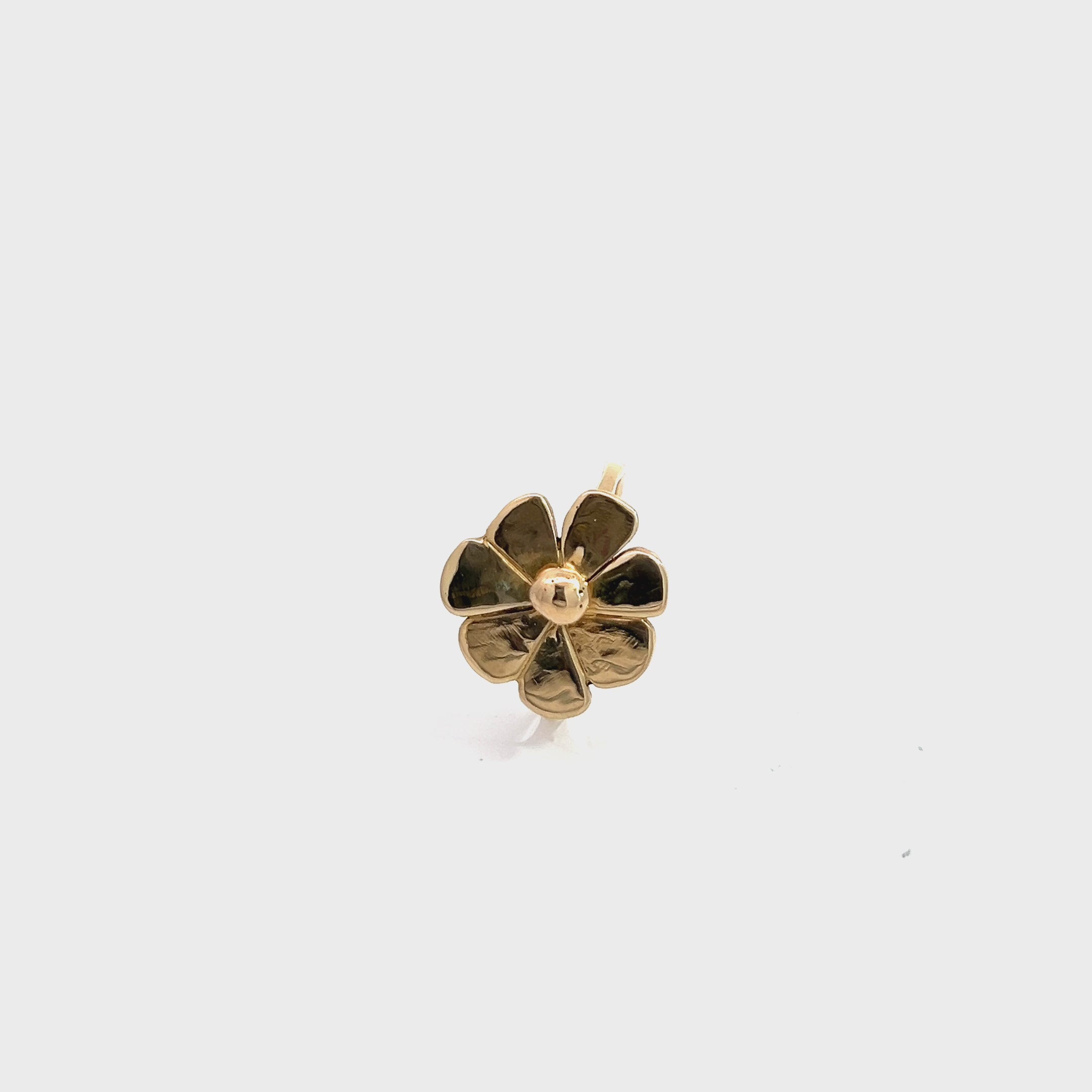 14K Yellow Gold Flower Ring