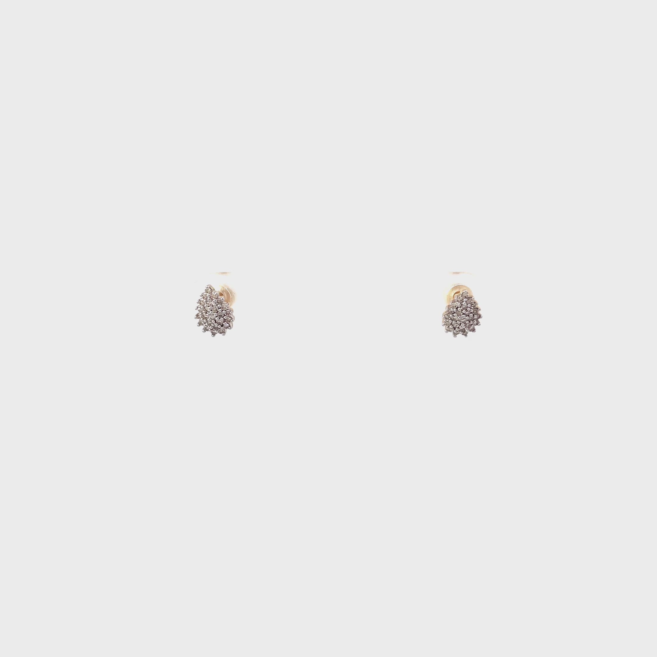 10K Yellow Gold 0.2 CT Diamond Pear Stud