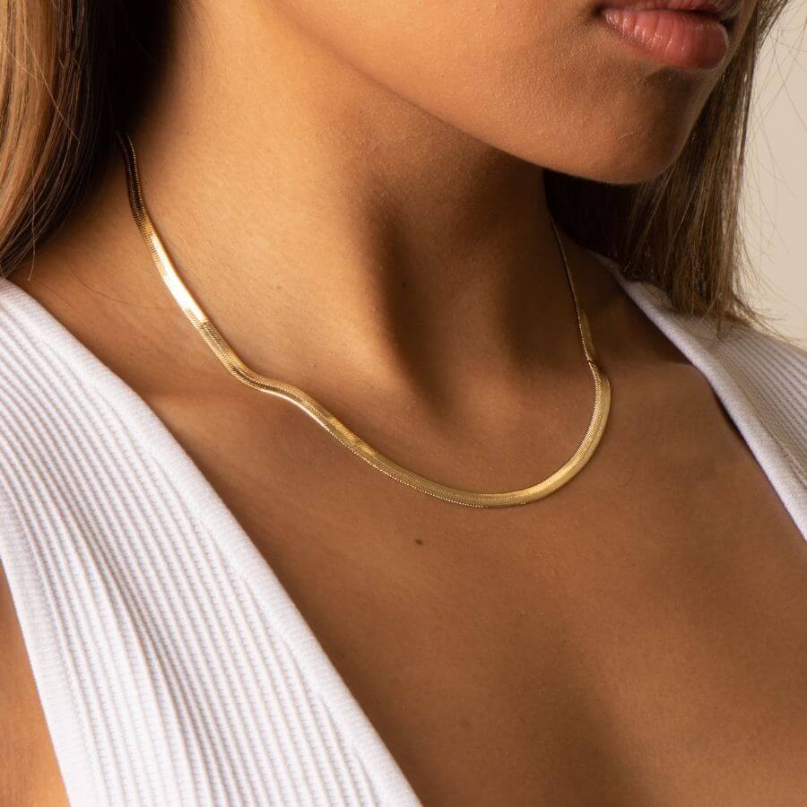 Gold Fill Statement Silk Chain Necklace
