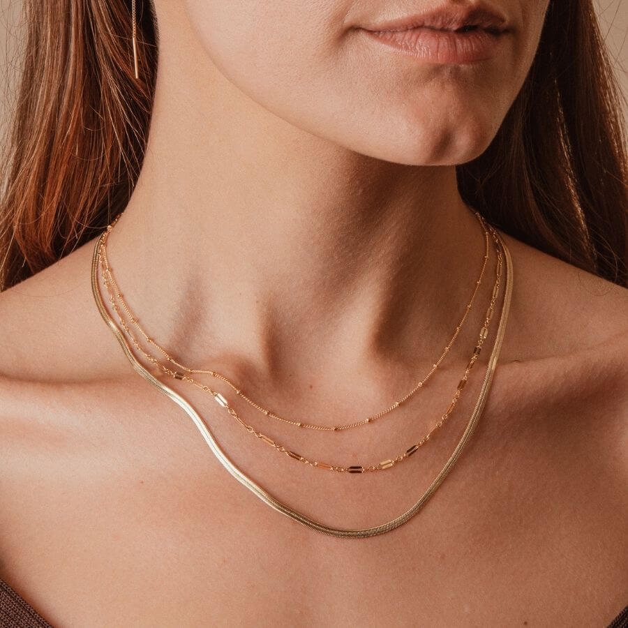 14K Gold Fill Classic Layered Necklace Set