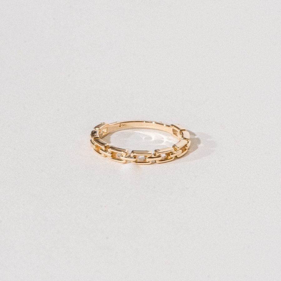 14K Solid Gold Chain Link Ring