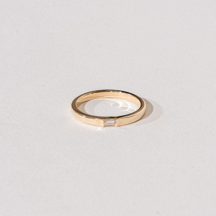 14K Solid Gold Baguette Diamond Ring