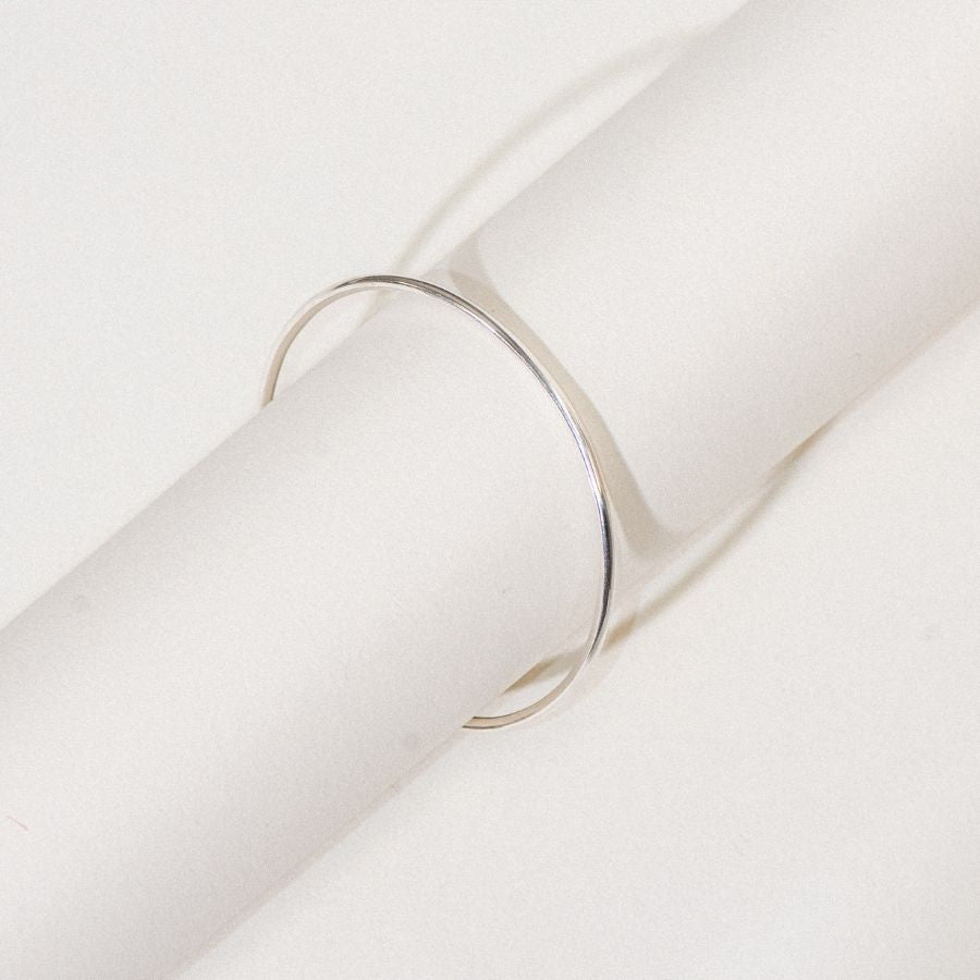 14K Gold Filled or Sterling Silver Classic Bangle. Tarnish resistant and waterproof handmade jewelry.